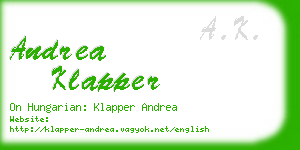 andrea klapper business card